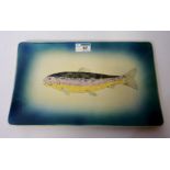 Eskdale Studio rectangular ceramic platter hand painted with a fish L34.