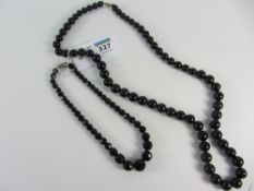 Two Whitby jet bead necklaces