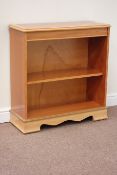 Yew wood reproduction open bookcase with adjustable shelf, W80cm,
