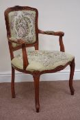 Beech framed French style tapestry chair