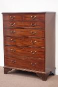 19th century mahogany chest fitted with two short and five long oak lined graduating drawers,