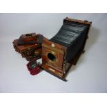 Early 20th century Thornton-Pickard 'Imperial Perfecta' brass mounted mahogany plate camera and