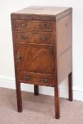 George III mahogany washstand, opening top to reveal fitted interior,