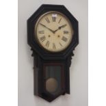 Early 20th century drop dial clock, H79cm CLOCKS & BAROMETERS - as we are not a retailer,