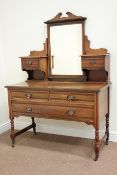 Edwardian walnut dressing chest, fitted with swing mirror and raised drawers,
