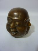 Bronze four face Buddha head sculpture H11.