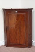 19th century mahogany wall hanging corner cupboard, W78cm,