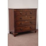 Early 19th century inlaid mahogany chest fitted with two short and three long drawers,