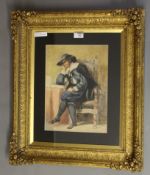 Portrait of a Carolean Gentleman, early 20th century watercolour unsigned, attributed to H.P.