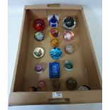 Collection of 20th century glass paperweights in one box