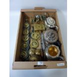 Collection of horse brasses, pair brass canon, Princess Mary tin, other brassware, Elkington & Co.