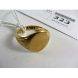18ct gold signet ring Chester 1915 approx 8.