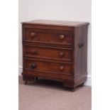 19th century pine double hinged commode in the form of a chest, W68cm, H72cm,