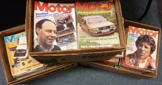 Automobilia - collection of 'Motor' magazines in three boxes