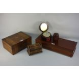 19th century inlaid walnut hinged top box (W30cm), Swiss inlaid music box,