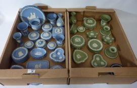 Wedgwood Jasperware - blue and green - in two boxes