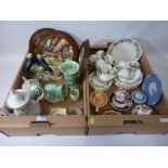 Branksome China tea for two set, Jema budgie vase, Royal Grafton China tea set,