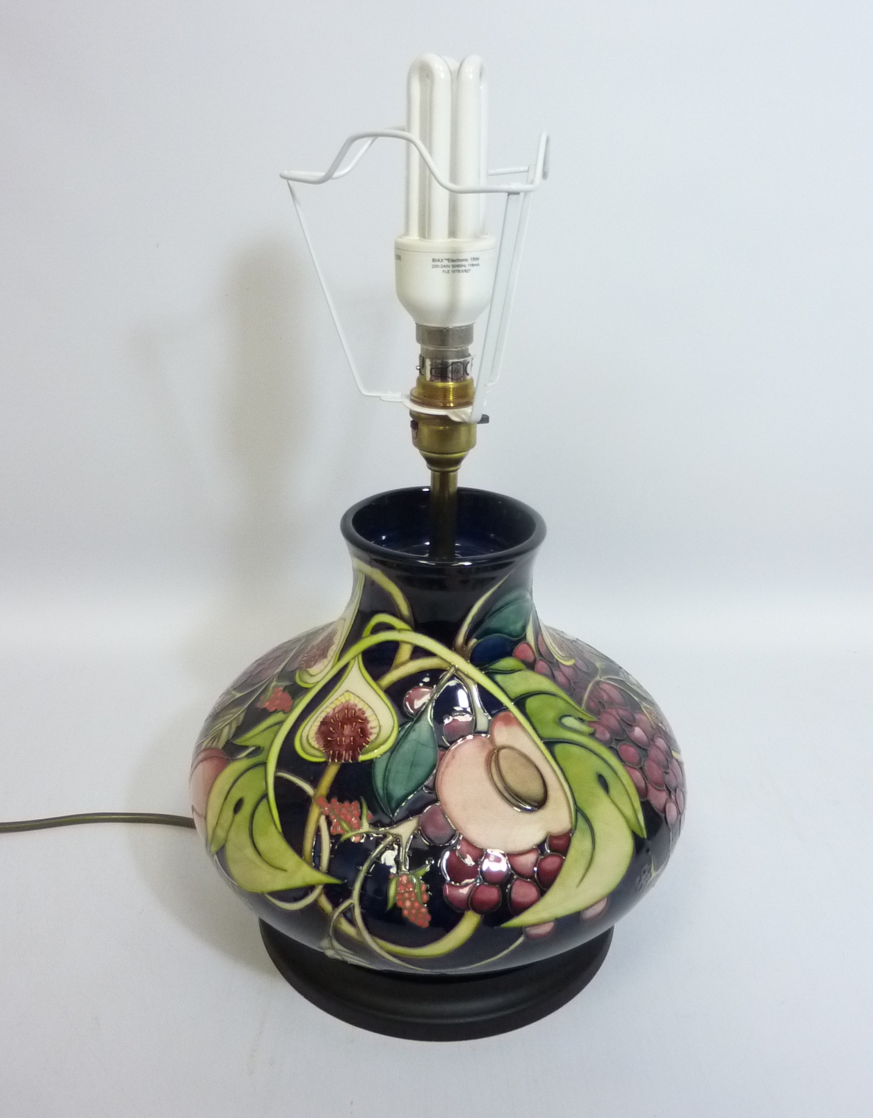 Moorcroft 'Queens Choice' pattern table lamp with shade H47cm (This item is PAT tested - 5 day - Image 2 of 2