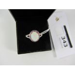 Opal tanzanite and diamond ring stamped 925