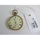 Edwardian pocket watch18ct gold hunter case, subsidiary seconds dial,