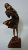 Art Deco style figure on onyx base H31cm