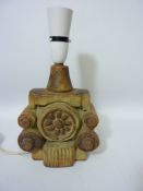 Bernard Rooke studio pottery lamp H28cm overall