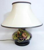 Moorcroft 'Queens Choice' pattern table lamp with shade H47cm (This item is PAT tested - 5 day