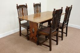 Medium oak refectory dining table (L153cm, W75cm,