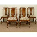 Early to mid 20th century Anglo-Indian set six (4+2) rosewood dining chairs,