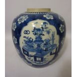 Late 19th/early 20th century Chinese blue and white ginger jar in the Kangxi style,