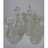 Four heavy glass decanters H35cm Condition Report <a href='//www.davidduggleby.