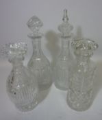 Four heavy glass decanters H35cm Condition Report <a href='//www.davidduggleby.