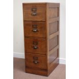 'Pooley' early 20th century vintage oak filing cabinet,