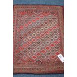 Shahsavan Soumak rug/wall hanging, multi-coloured geometric pattern, circa.