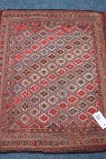 Shahsavan Soumak rug/wall hanging, multi-coloured geometric pattern, circa.