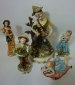 Five Capodimonte figures