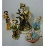 Five Capodimonte figures