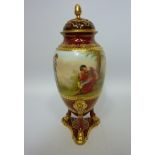 Early 20th century Vienna porcelain covered vase 'Rinaldo and Armida', with classical decoration,
