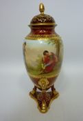 Early 20th century Vienna porcelain covered vase 'Rinaldo and Armida', with classical decoration,