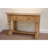 Traditional pine dresser with 'butchers block' top, W102cm, D52cm,