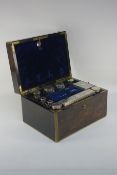 Victorian ladies brass bound coromandel vanity case,