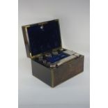 Victorian ladies brass bound coromandel vanity case,