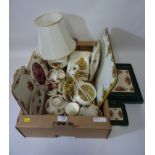 Royal Albert 'Old Country Roses' telephone, lamp, photograph frame,