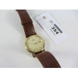 Tissot 1853 18ct gold gentleman's quartz wristwatch no G667330 with original leather strap