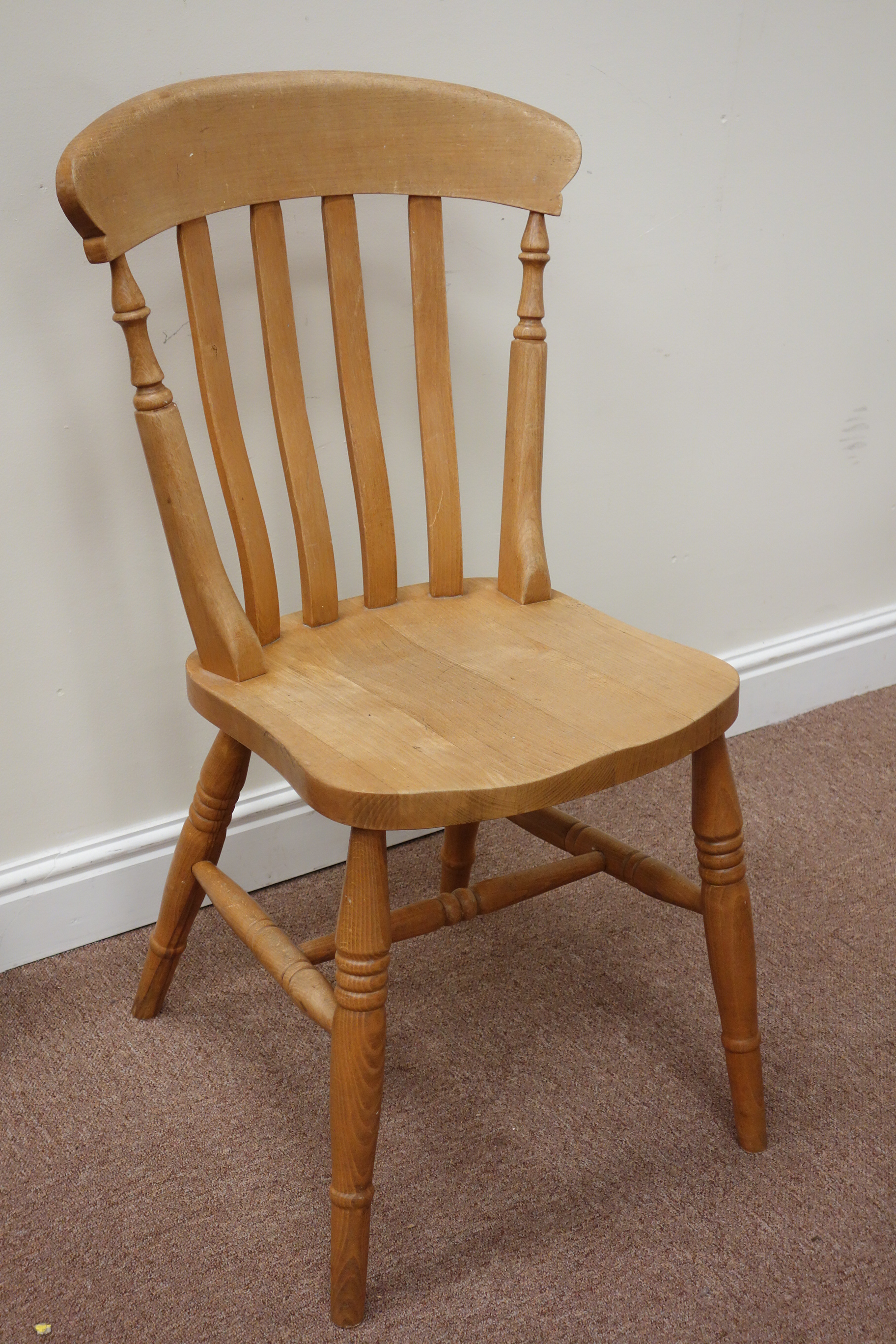 Waxed pine circular pedestal dining table (D107cm, - Image 2 of 2