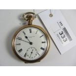 Edwardian gold-plated presentation pocket watch 'to Sergt F J Hindson from A J Downs O C East