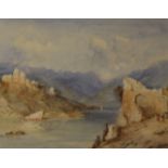 Italianate Lake scene, watercolour signed by Edward Arden Tucker (1847-1910),