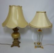 Classical design table lamp with shade and two other modern table lamps (3) Condition