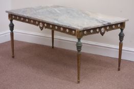 Classical style rectangular marble top coffee table, 103cm x 60cm,