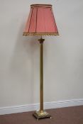 Brass Corinthian column standard lamp with shade (This item is PAT tested - 5 day warranty from